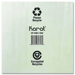 Karat Corrugated Pizza Boxes, 12 x 12 x 1.97, White/Brown, 50/Carton