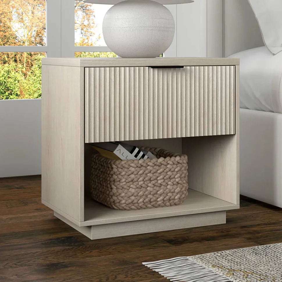 Karten 24" Wide Rectangular Nightstand in Alder White