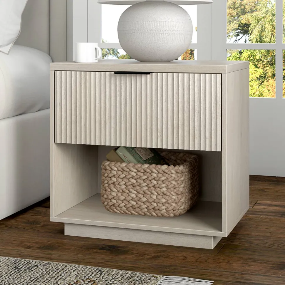 Karten 24" Wide Rectangular Nightstand in Alder White