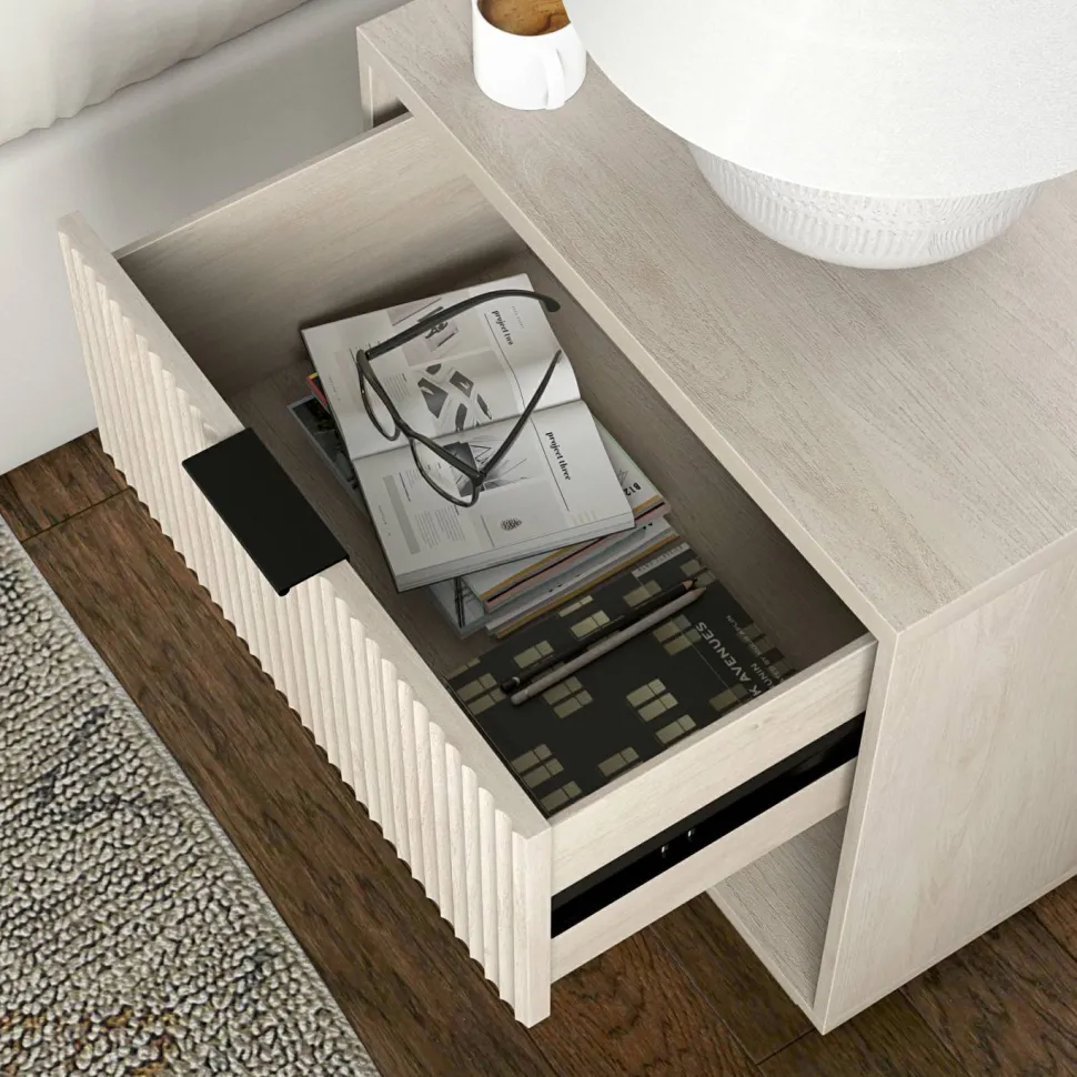 Karten 24" Wide Rectangular Nightstand in Alder White