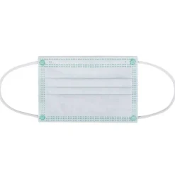 Kata 3-Ply Pleated Disposable Children's Face Masks, One Size, Green, Box Of 50 Masks