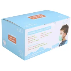 Kata 3-Ply Pleated Disposable Children's Face Masks, One Size, Green, Box Of 50 Masks