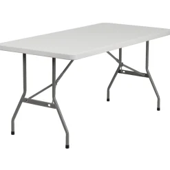 Kathryn 5-Foot Granite White Plastic Folding Table