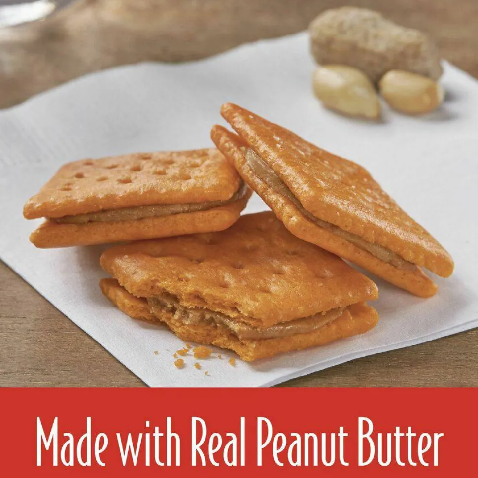Keebler Sandwich Crackers, Single Serve Snack Crackers, Office and Kids Snacks, Big Snack Pack, Cheese and Peanut Butter, 21.6oz Tray (12 Packs)