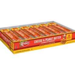 Keebler Sandwich Crackers, Single Serve Snack Crackers, Office and Kids Snacks, Big Snack Pack, Cheese and Peanut Butter, 21.6oz Tray (12 Packs)