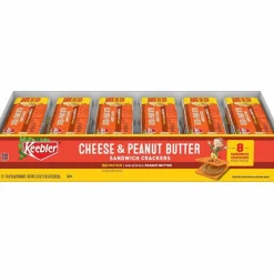 Keebler Sandwich Crackers, Single Serve Snack Crackers, Office and Kids Snacks, Big Snack Pack, Cheese and Peanut Butter, 21.6oz Tray (12 Packs)