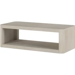 Kellan 47" Wide Rectangular Coffee Table in Alder White