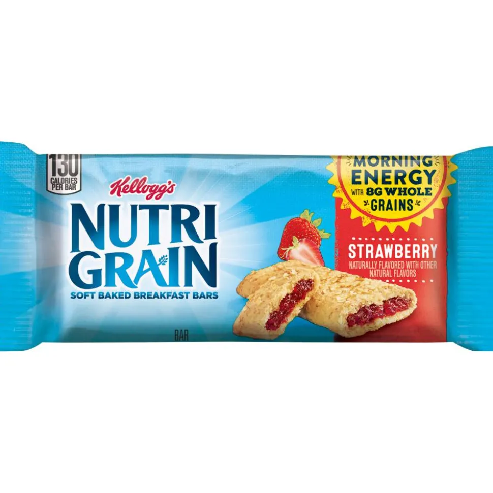 Kellogg's Nutri-Grain Bars, Strawberry, 1.3 Oz, Box Of 16