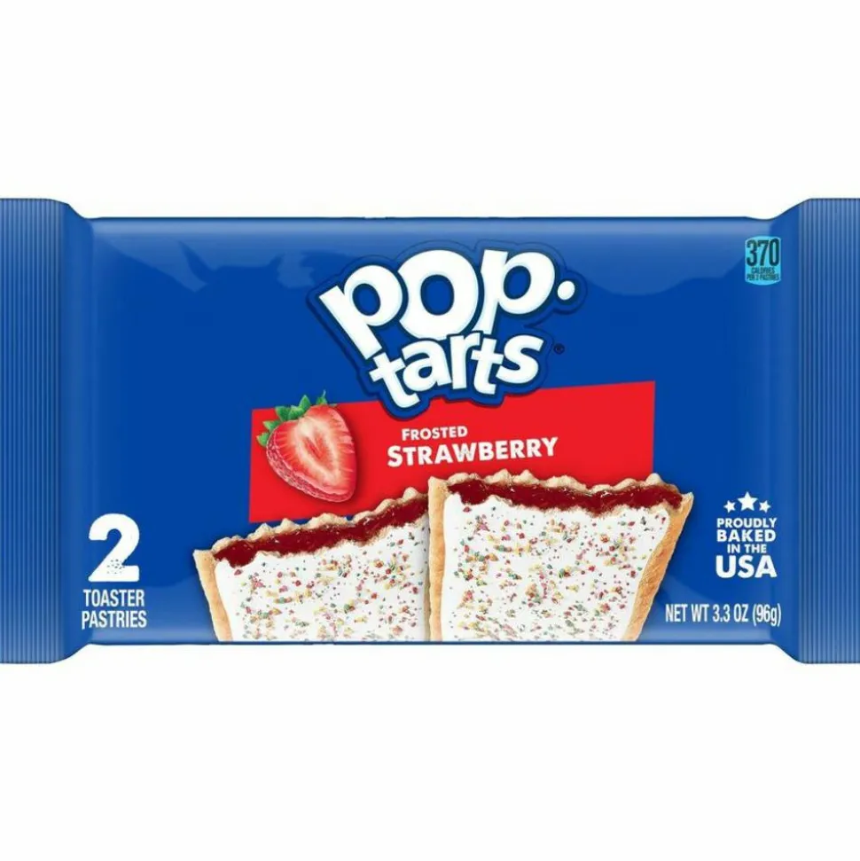 Kellogg's Pop Tarts, Frosted Strawberry, 3.67 oz, 2/Pack, 6 Packs/Box