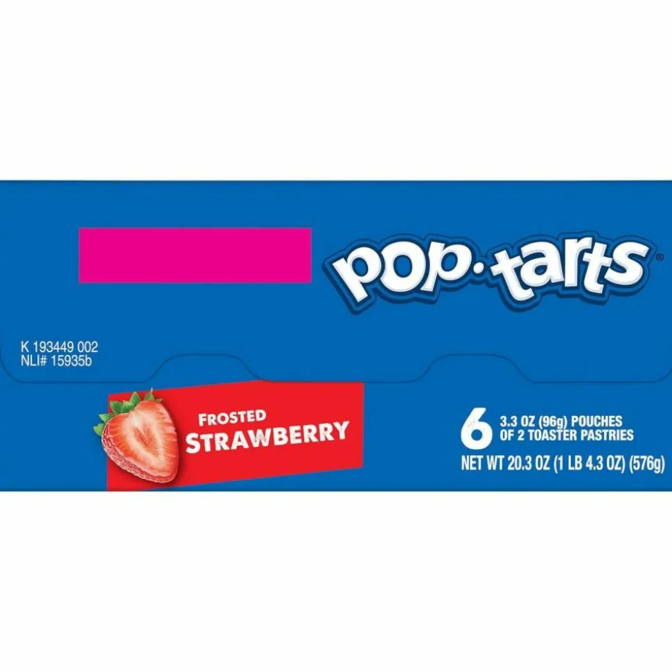 Kellogg's Pop Tarts, Frosted Strawberry, 3.67 oz, 2/Pack, 6 Packs/Box