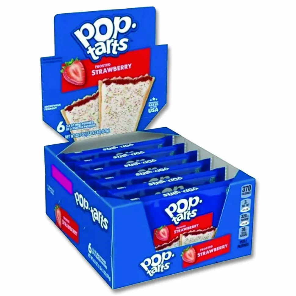 Kellogg's Pop Tarts, Frosted Strawberry, 3.67 oz, 2/Pack, 6 Packs/Box