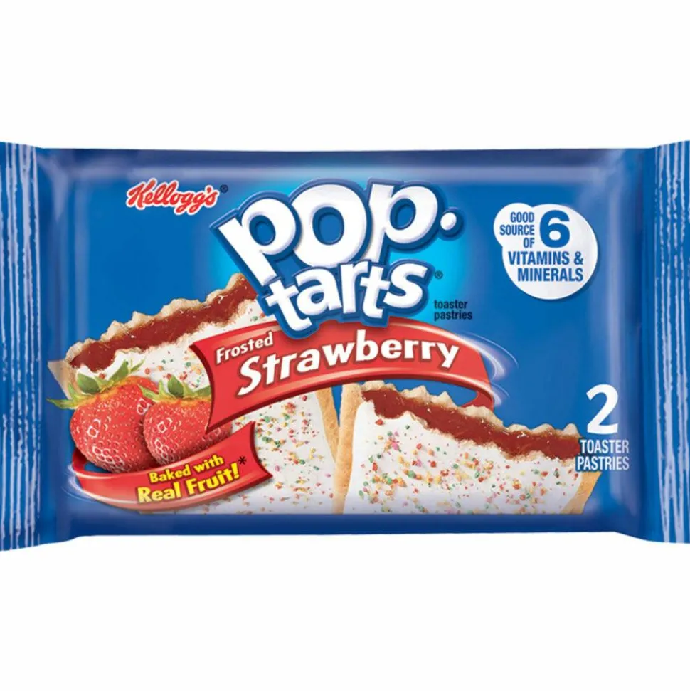 Kellogg's Pop Tarts, Frosted Strawberry, 3.67 oz, 2/Pack, 6 Packs/Box