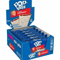 Kellogg's Pop Tarts, Frosted Strawberry, 3.67 oz, 2/Pack, 6 Packs/Box