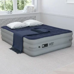 Kellos 18 inch Air Mattress with ETL Certified Internal Electric Pump and Carrying Case - Queen