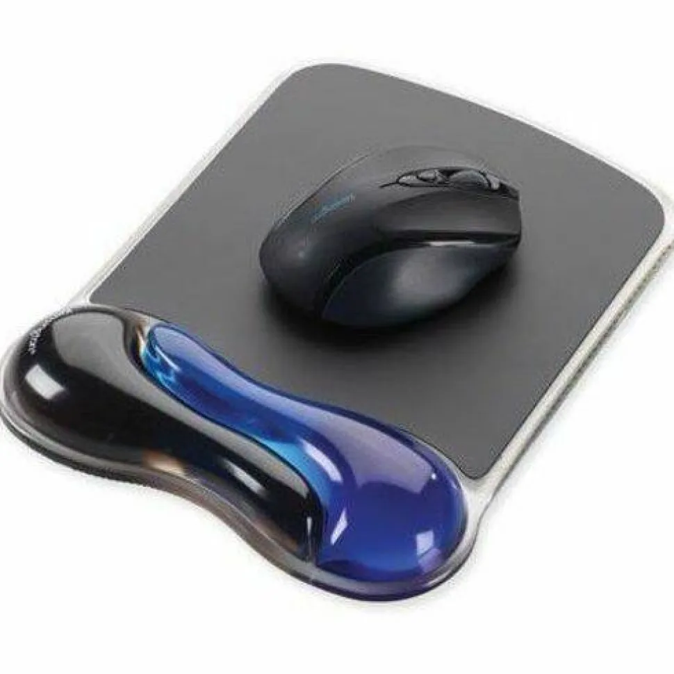 Kensington Duo Gel Mouse Pad Wrist Rest, Black/Blue