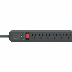 Kensington Guardian Surge Protector, 6 AC Outlets, 15 ft Cord, 540 J, Gray