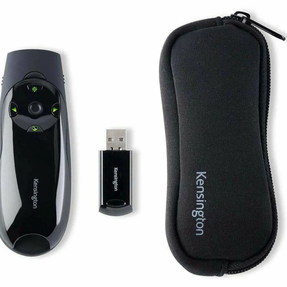 Kensington Presenter Expert Green Laser with Cursor Control - Presentation remote control - 4 buttons - RF - black