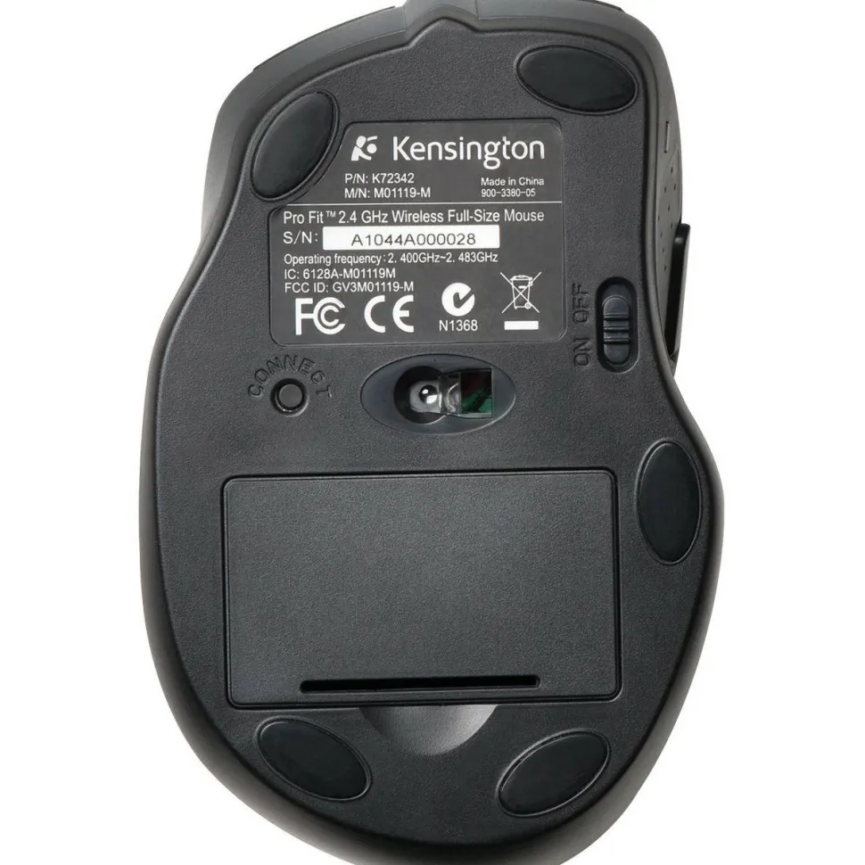 Kensington Pro Fit Wireless Mouse, Full-Size, Black