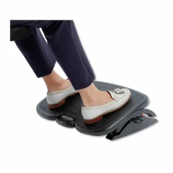 Kensington SmartFit Solemate Plus Foot Rest - 3.50" to 5" Adjustable Height - 30° Tilt - Black - 1 Each - TAA Compliant