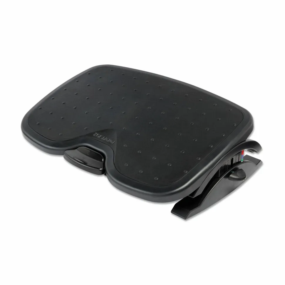 Kensington SmartFit Solemate Plus Foot Rest - 3.50" to 5" Adjustable Height - 30° Tilt - Black - 1 Each - TAA Compliant