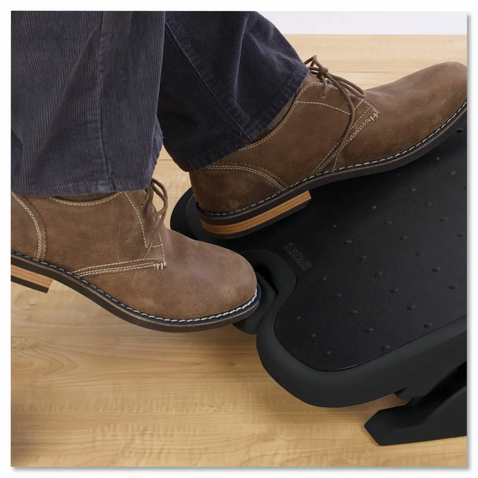 Kensington SmartFit Solemate Plus Foot Rest - 3.50" to 5" Adjustable Height - 30° Tilt - Black - 1 Each - TAA Compliant