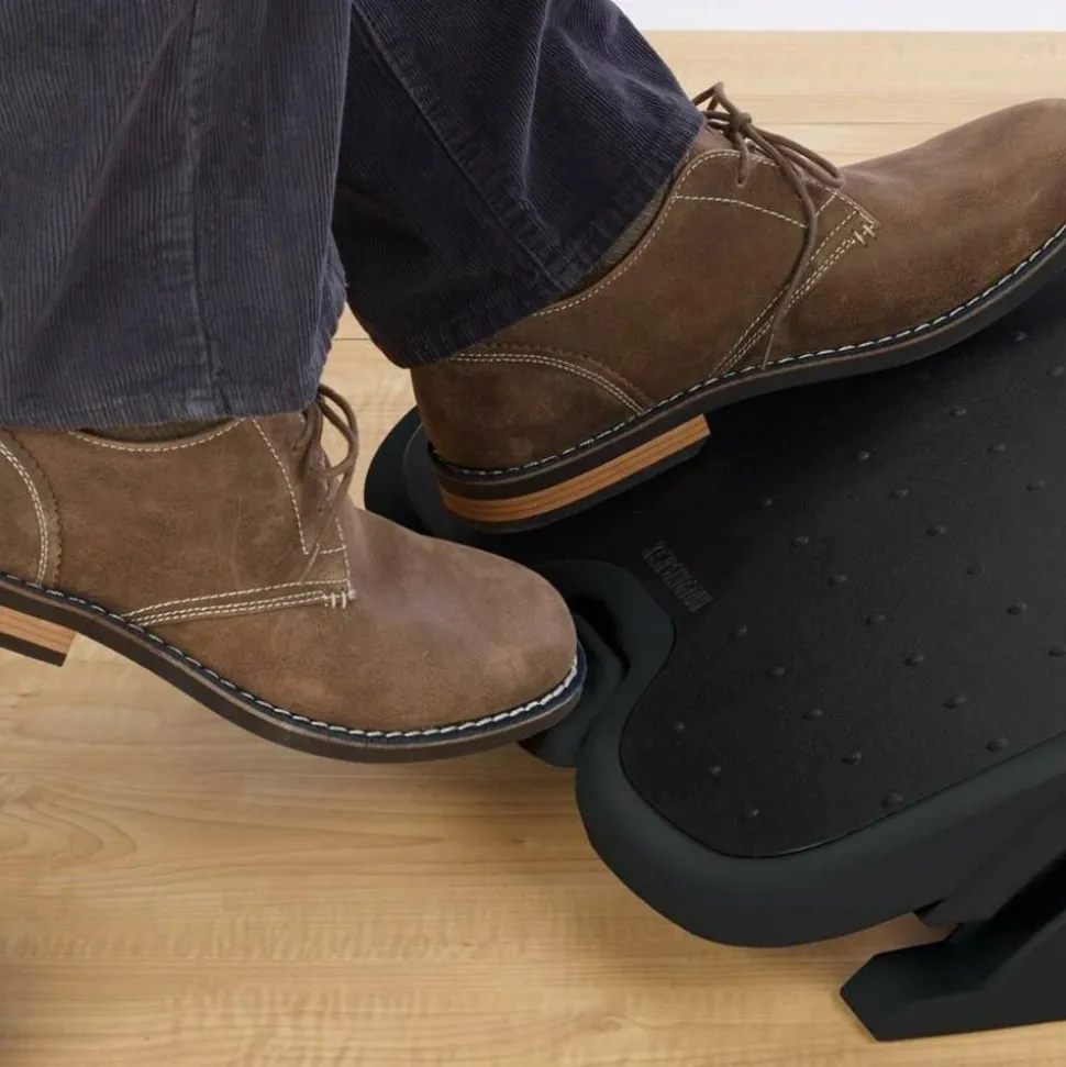 Kensington SmartFit Solemate Plus Foot Rest - 3.50" to 5" Adjustable Height - 30° Tilt - Black - 1 Each - TAA Compliant