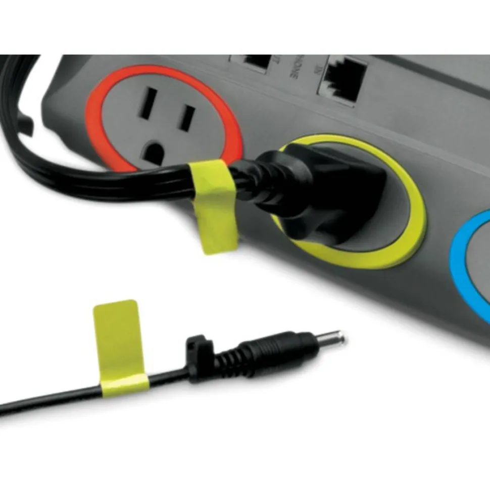 Kensington SmartSockets Color-Coded Strip Surge Protector, 6 AC Outlets, 7 ft Cord, 945 J, Black