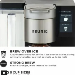 Keurig K-2550 Single-Serve Commercial K-Cup Pod Coffee Maker With 110oz Water Reservoir Bundle, Black/Silver