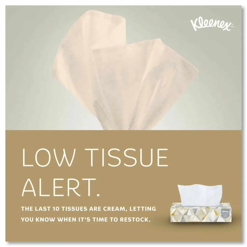 Kimberly Clark Kleenex Professional 2 Ply Facial Tissue, Flat Box, White, 125 Tissues Per Box, Case Of 12 Boxes