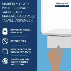 Kimberly-Clark Professional* Sanitouch Hard Roll Towel Dispenser, For 1.75