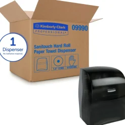 Kimberly-Clark Professional Sanitouch Manual Touchless Hard-Roll Paper Towel Dispenser, Black
