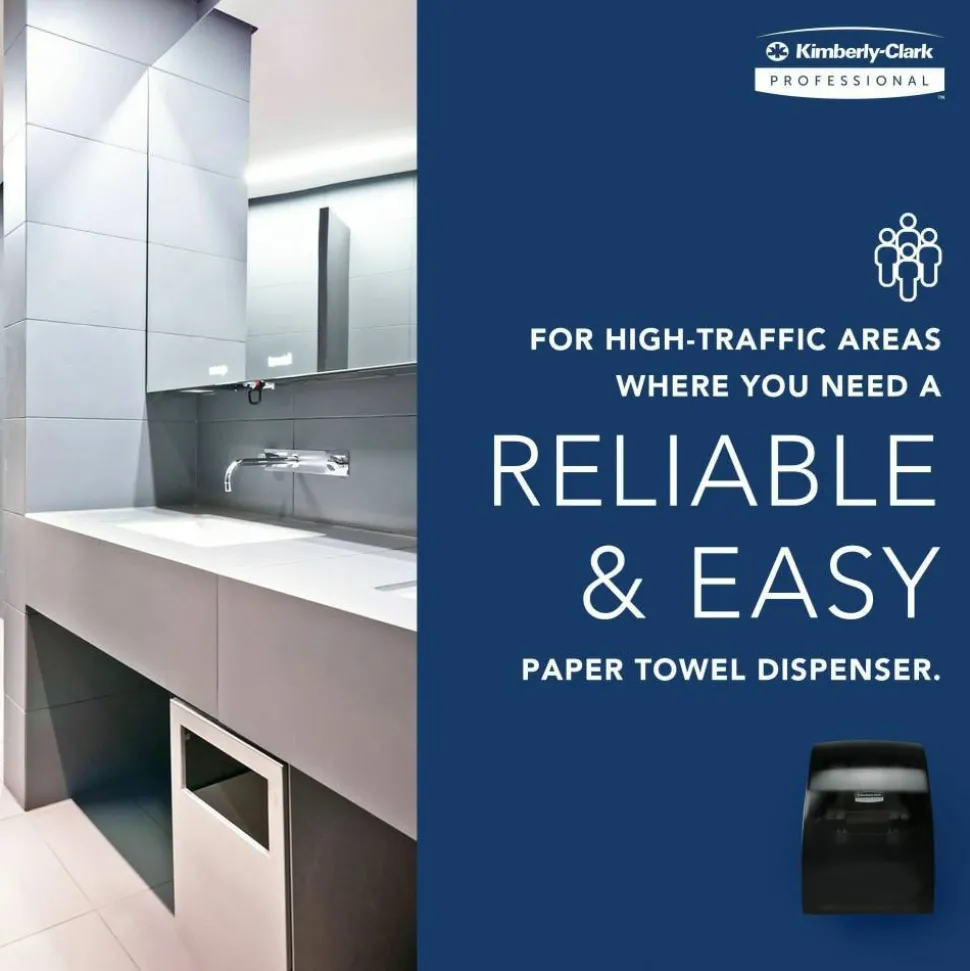 Kimberly-Clark Professional Sanitouch Manual Touchless Hard-Roll Paper Towel Dispenser, Black