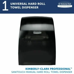 Kimberly-Clark Professional Sanitouch Manual Touchless Hard-Roll Paper Towel Dispenser, Black