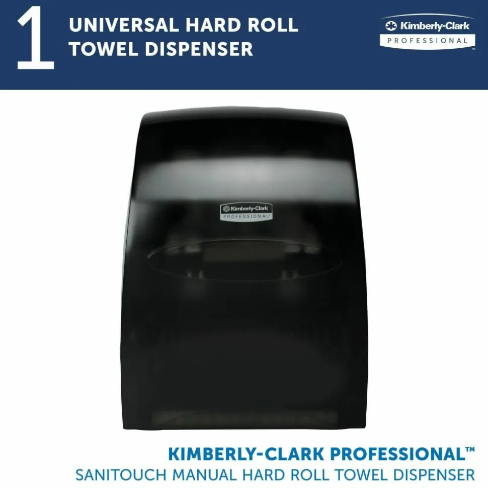 Kimberly-Clark Professional Sanitouch Manual Touchless Hard-Roll Paper Towel Dispenser, Black