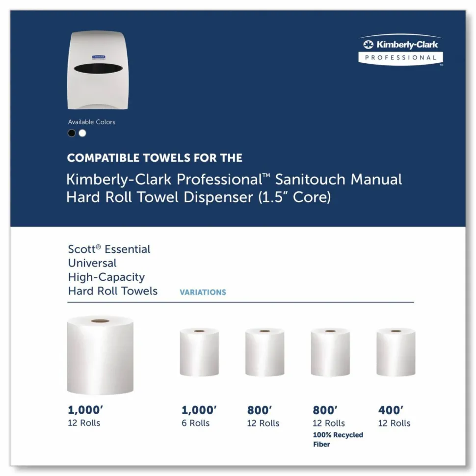 Kimberly-Clark Professional Sanitouch Manual Hard Roll Towel Dispenser - Touchless Dispenser - 16.1"x12.6"x 10.2" Depth - 09991
