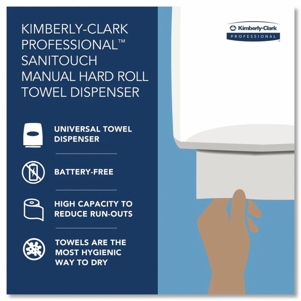 Kimberly-Clark Professional Sanitouch Manual Hard Roll Towel Dispenser - Touchless Dispenser - 16.1"x12.6"x 10.2" Depth - 09991