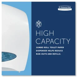 Kimberly-Clark Professional* JRT Jr. Escort Jumbo Roll Bath Tissue Dispenser, 16 x 5.75 x 13.88, Pearl White