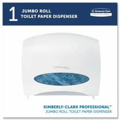 Kimberly-Clark Professional* JRT Jr. Escort Jumbo Roll Bath Tissue Dispenser, 16 x 5.75 x 13.88, Pearl White