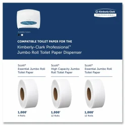 Kimberly-Clark Professional* JRT Jr. Escort Jumbo Roll Bath Tissue Dispenser, 16 x 5.75 x 13.88, Pearl White