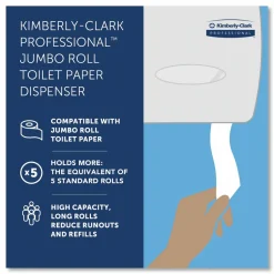 Kimberly-Clark Professional* JRT Jr. Escort Jumbo Bathroom Tissue Dispenser, 13.33 x 5.75 x 16, Smoke