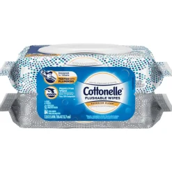Kimberly-Clark Professional Cottonelle Fresh Care Flushable Wet Wipes, 42 Wipes Per Pouch, Pack Of 2 Pouches