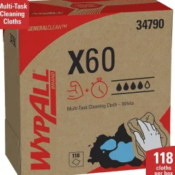 Kimberly-Clark Professional Wipers WypAll X60 Pop-Up Box, 9 1/10" x 16 4/5", Box Of 118