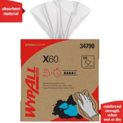 Kimberly-Clark Professional Wipers WypAll X60 Pop-Up Box, 9 1/10