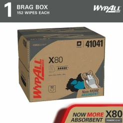 Kimberly-Clark Professional Wipers Wypall X80 Brag Box , Box Of 160