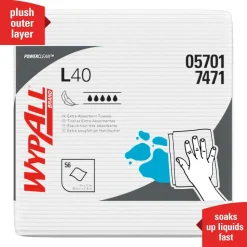 Kimberly-Clark Professional Wipers Wypall L40, 1/4 Fold, Pack Of 56
