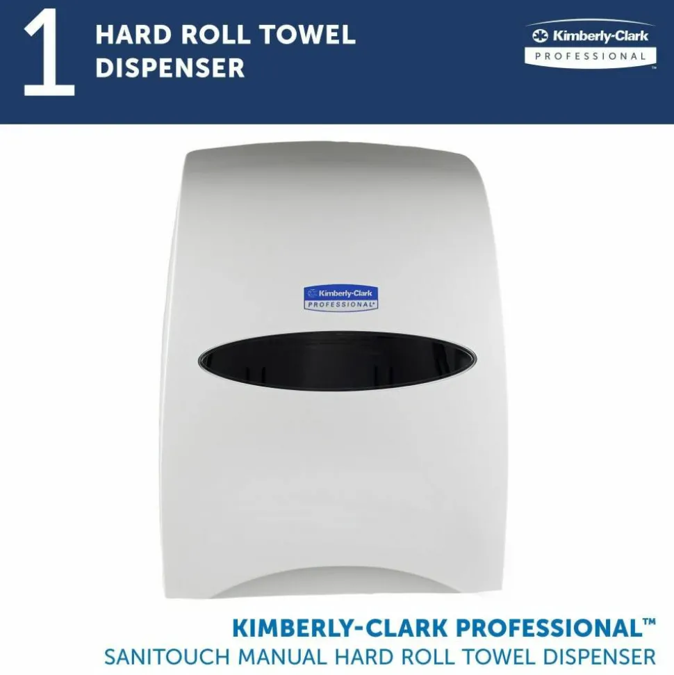 Kimberly-Clark Sanitouch Wall-Mount Hard Roll Towel Dispenser, 16 1/8" x 12 5/8" x 10 1/4", White