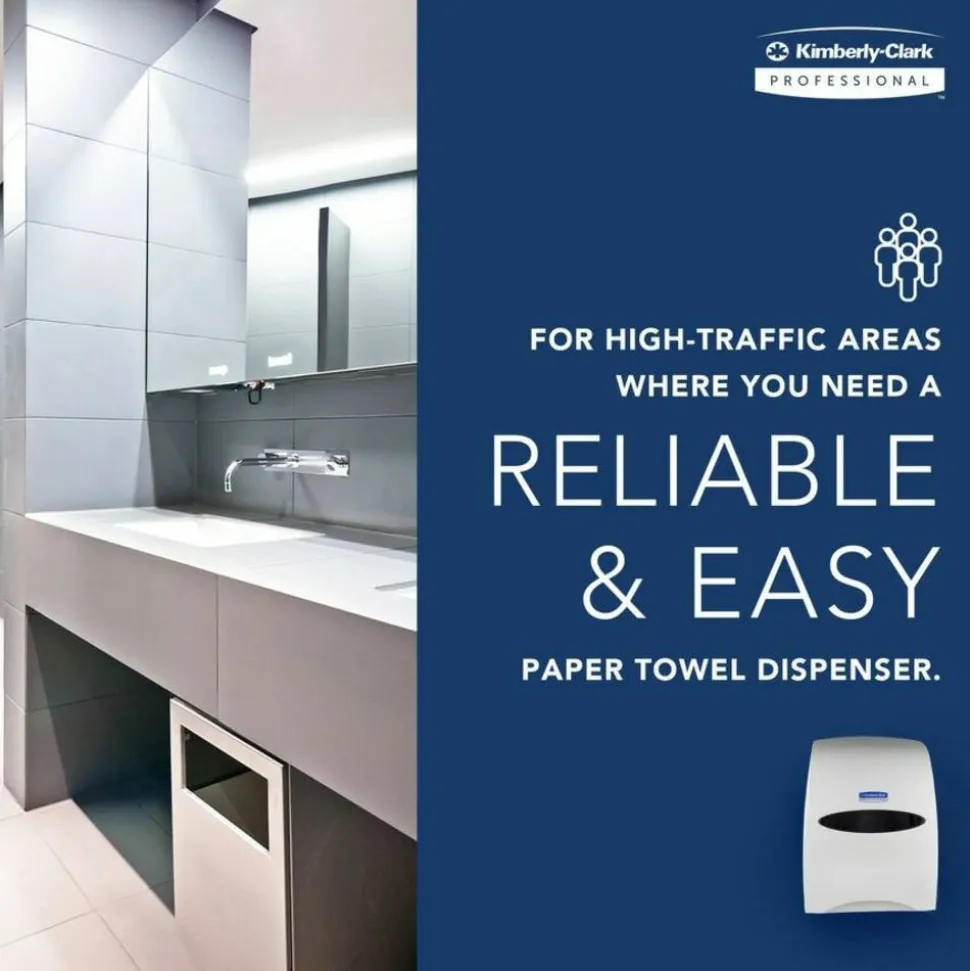 Kimberly-Clark Sanitouch Wall-Mount Hard Roll Towel Dispenser, 16 1/8" x 12 5/8" x 10 1/4", White