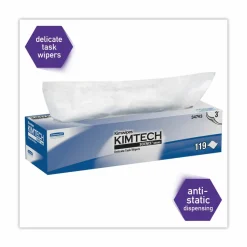 Kimtech Kimwipes Delicate Task Wipers, 3-Ply, 11.8 x 11.8, Unscented, White, 100/Box, 15 Boxes/Carton