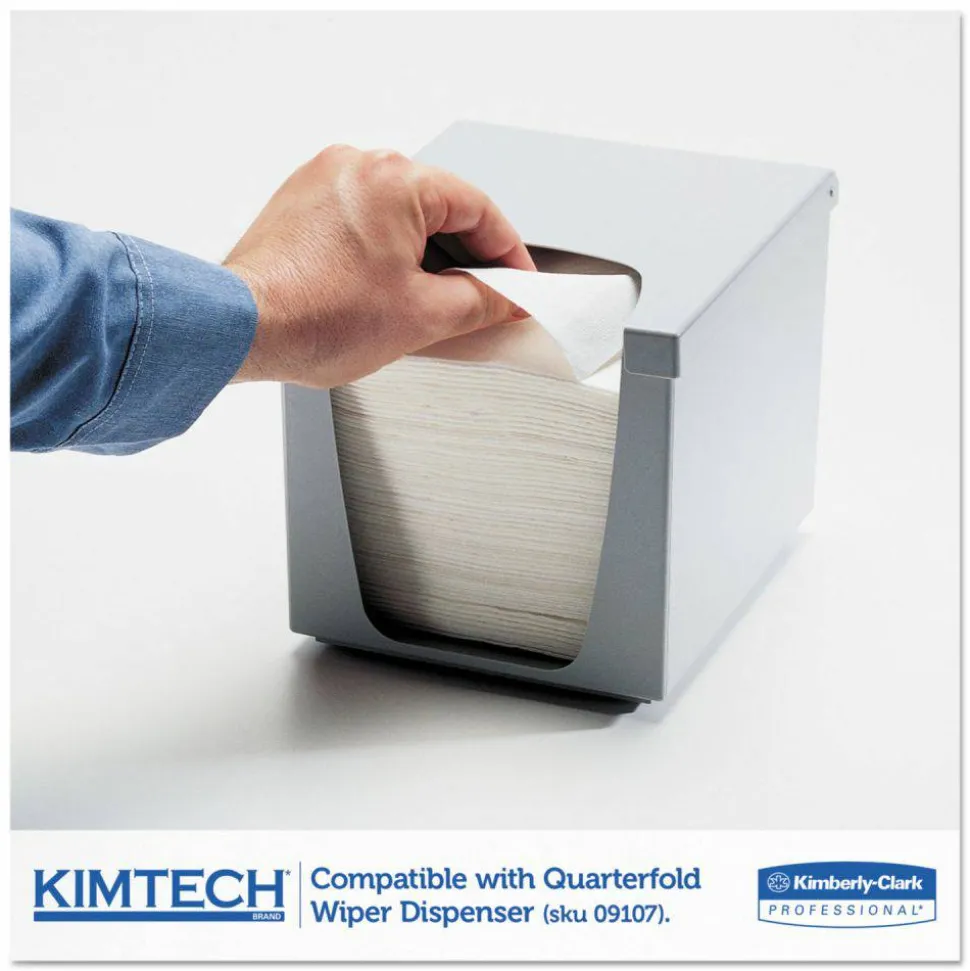 Kimtech SCOTTPURE Critical Task Wipers, 1/4 Fold, 12 x 15, White, 100/Box, 4/Carton