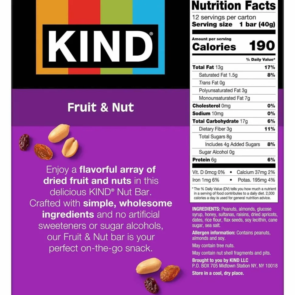 KIND Fruit & Nut Delight Bar, 1.4 Oz, Box Of 12
